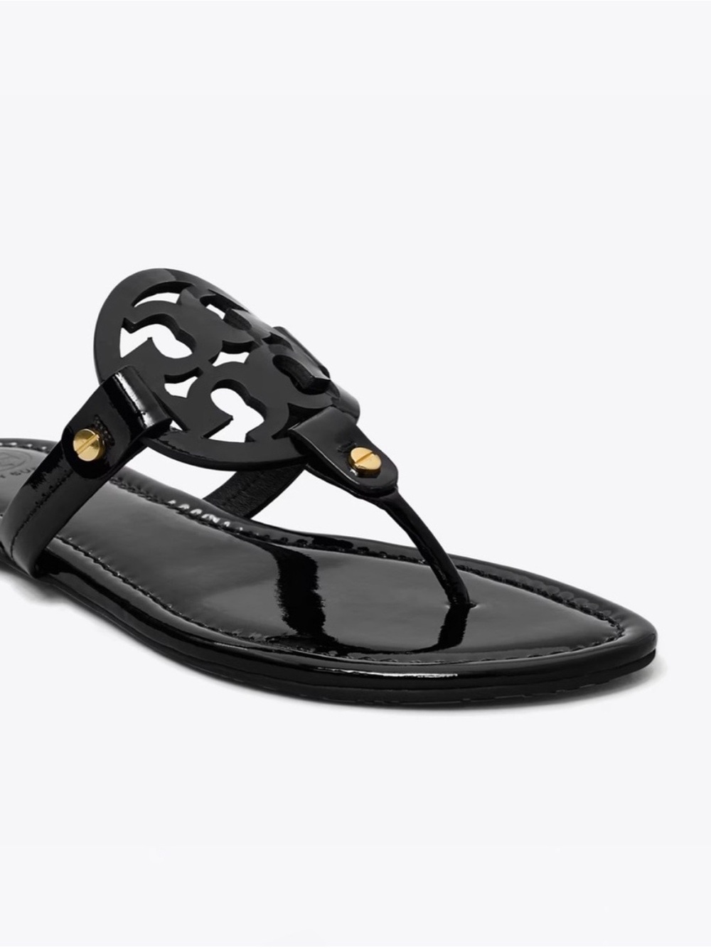 Tory Burch MILLER Black Patent Leather Sandal, sz 11 - Picture 2 of 15